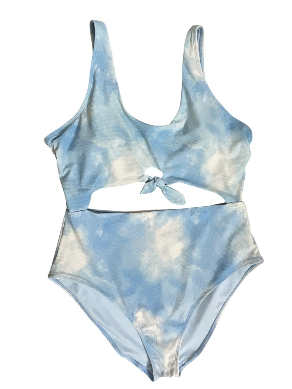 Celebrity Pink Blue Clouds Tie Dye Cutout One Piece Swimsuit XXL 19 FREE SHIP